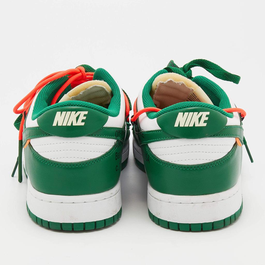 Off-White x Nike Green/White Leather Dunk Low Top Sneakers Size 46商品第5张图片规格展示