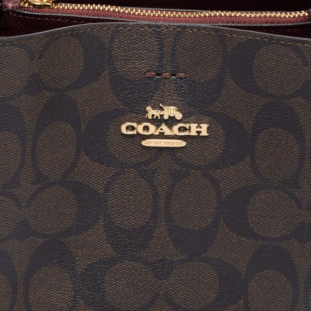 商品[二手商品] Coach|Coach Brown/Red Signature Coated Canvas and Leather Small Town Bucket Bag,价格¥1987,第5张图片详细描述