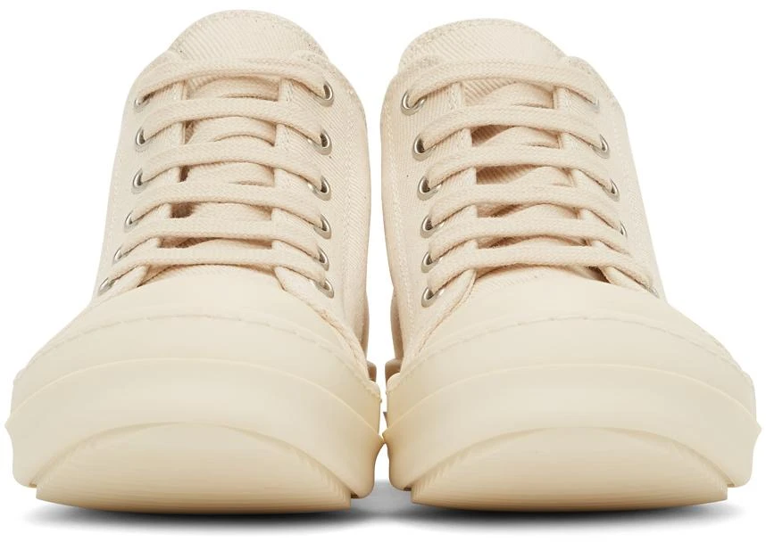 商品Rick Owens|Beige Denim Low Sneakers,价格¥4246,第2张图片详细描述