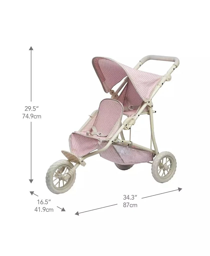 商品Redbox|Olivia's Little World Polka Dots Princess Baby Doll Twin Jogging Stroller,价格¥561,第3张图片详细描述