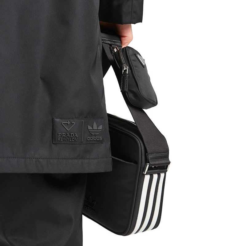 商品Prada|【预售3-7天】普拉达  ADIDAS联名系列 男女同款黑色再生尼龙风衣SGB937_1WQ8_F0002_S_212,价格¥15343,第6张图片详细描述