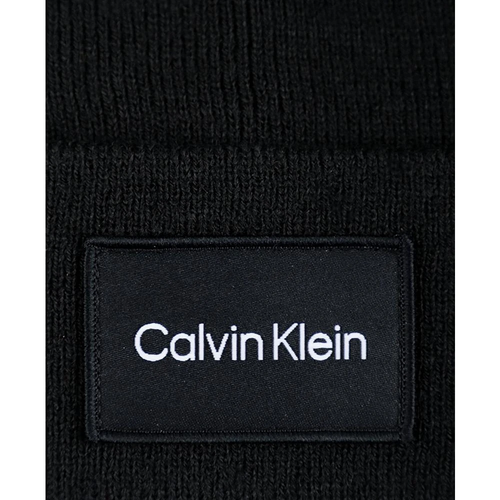 商品Calvin Klein|Men's Woven Logo Patch Beanie,价格¥224,第2张图片详细描述