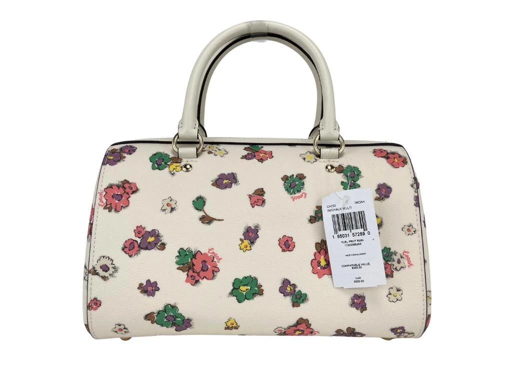 商品Coach|COACH (CA229) Floral Field Leather Rowan Medium Satchel Handbag Purse Crossbody,价格¥2497,第3张图片详细描述