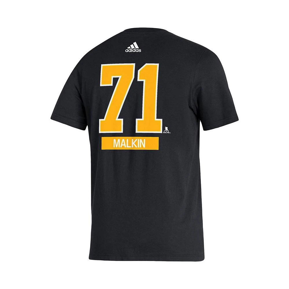 商品Adidas|Men's Evgeni Malkin Black Pittsburgh Penguins Player Name and Number T-shirt,价格¥188,第3张图片详细描述