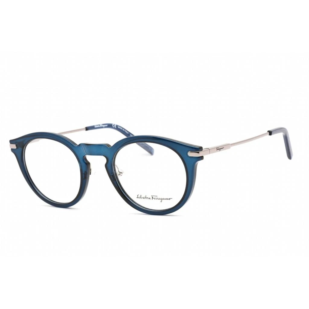 商品Salvatore Ferragamo|Salvatore Ferragamo Men's Eyeglasses - Round Crystal Navy Plastic Frame | SF2906 420,价格¥554,第1张图片