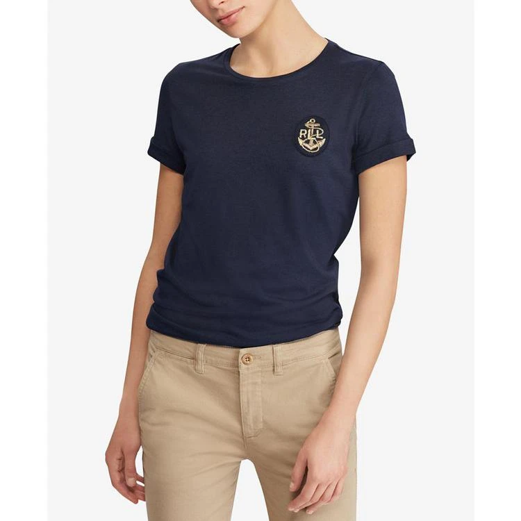 商品Ralph Lauren|Petite Crest-Embroidered T-Shirt,价格¥206,第1张图片