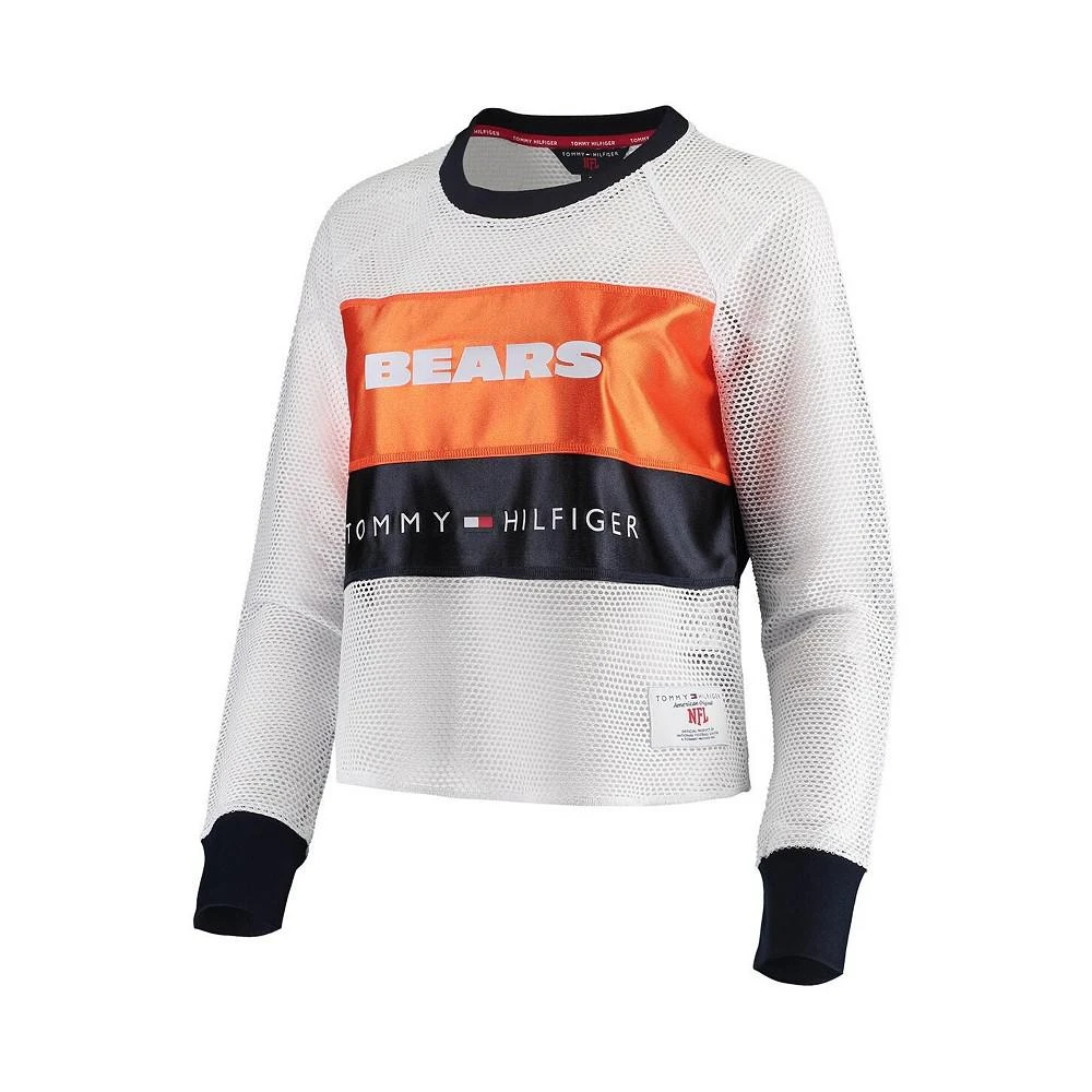 商品Tommy Hilfiger|Women's White and Orange Chicago Bears Mesh Raglan Long Sleeve T-shirt,价格¥443,第2张图片详细描述