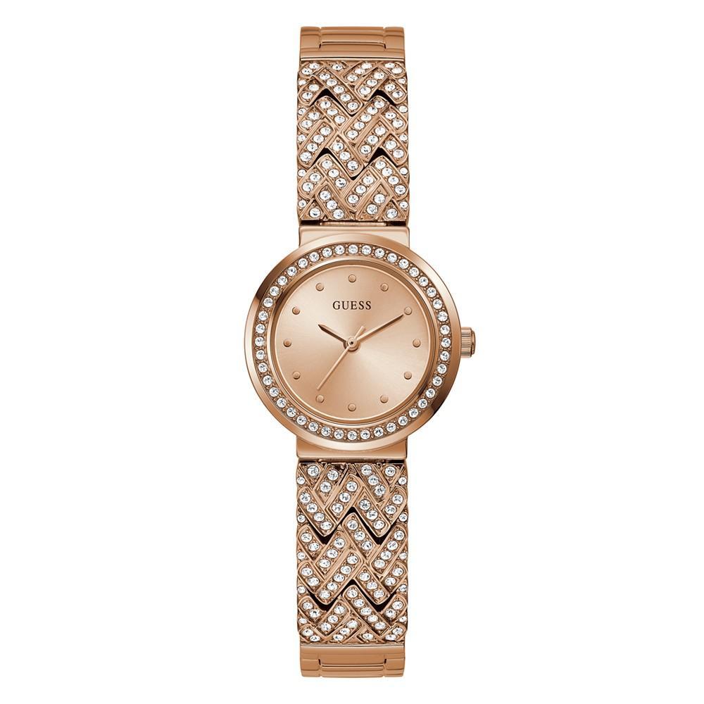 商品GUESS|Women's Quartz Petite Rose Gold-Tone Stainless Steel Bracelet Watch 28mm,价格¥1309,第1张图片