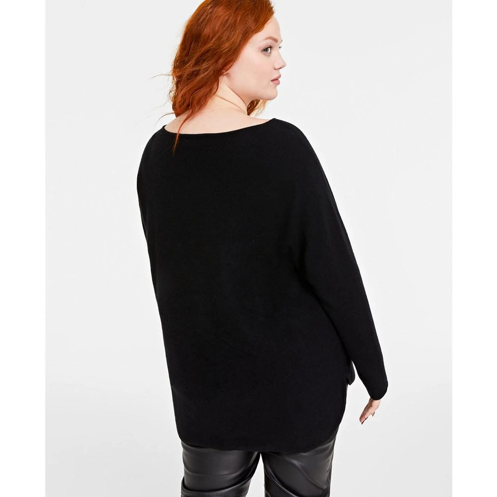 商品Charter Club|Plus Size 100% Cashmere Shirttail Sweater, Created for Macy's,价格¥244,第2张图片详细描述