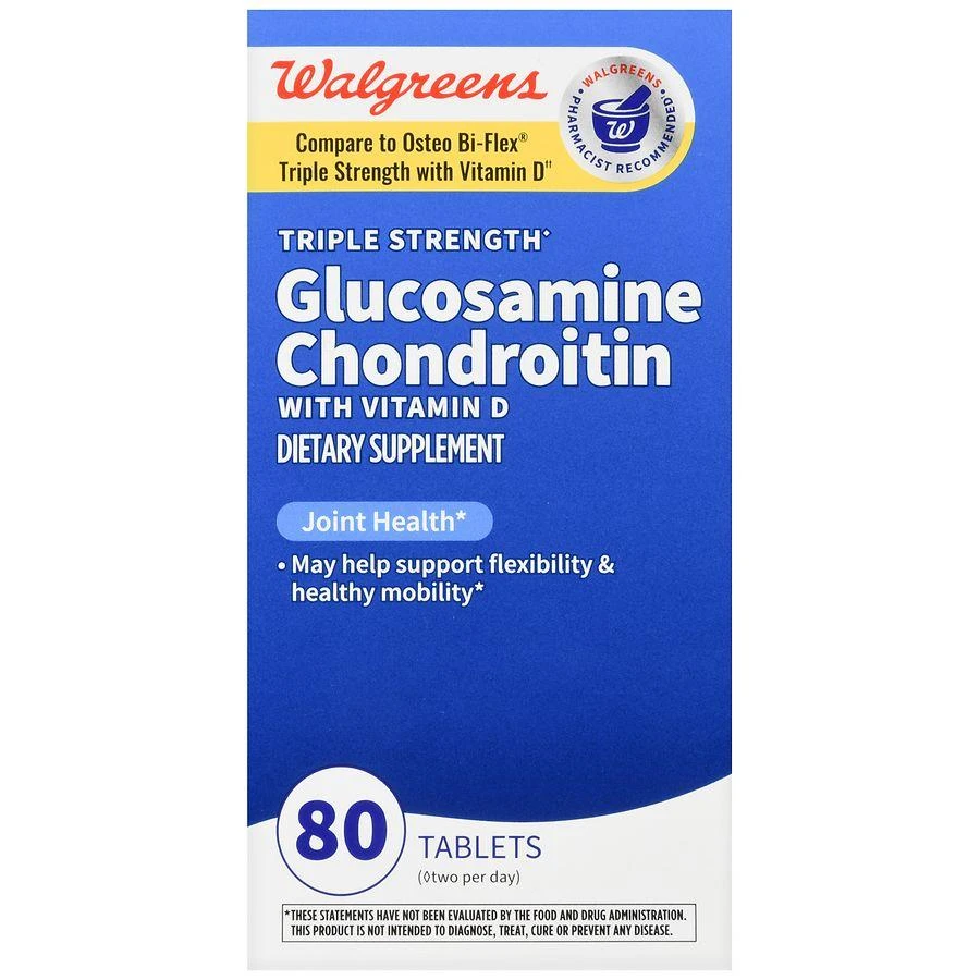 商品Walgreens|Glucosamine Chondroitin with Vitamin D Tablets Triple Strength (40 days),价格¥187,第2张图片详细描述