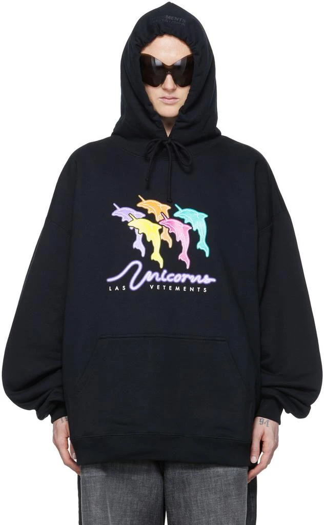 商品Vetements|黑色棉质连帽衫,价格¥3876,第1张图片
