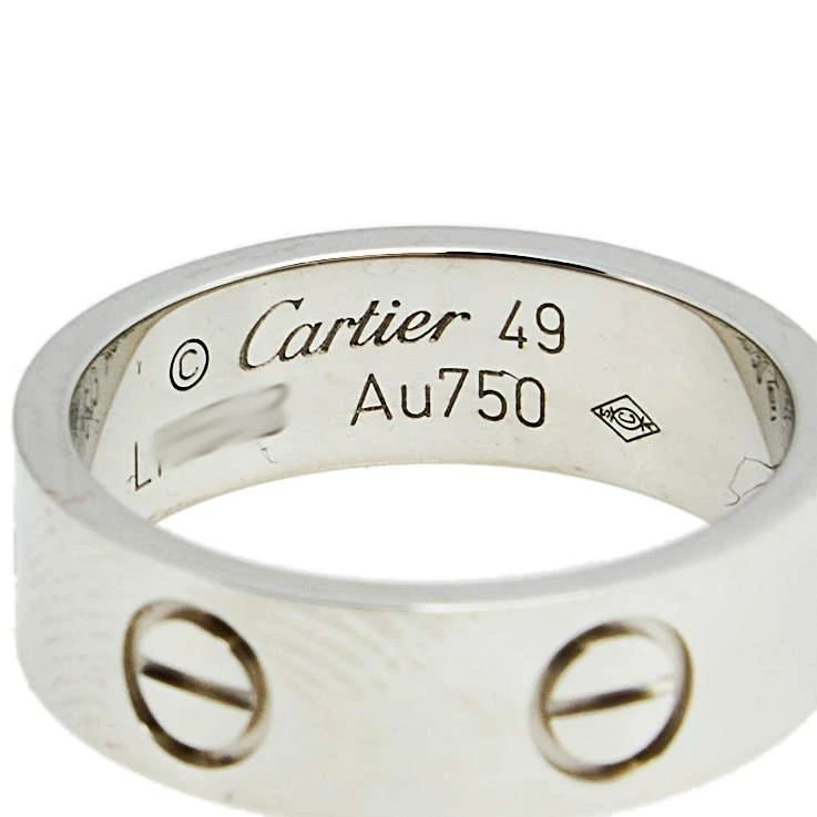 Cartier Love 18K White Gold Band Ring Size 49 商品