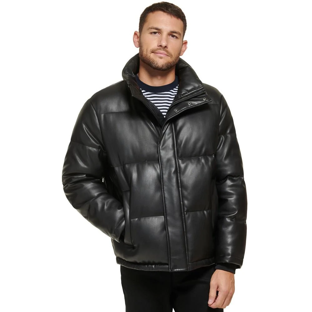 Men's Faux Leather Classic Puffer Jacket 商品
