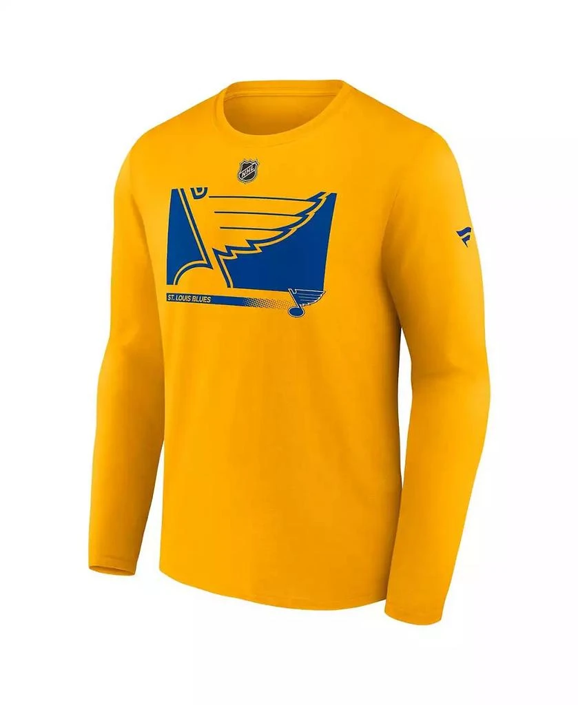 商品Fanatics|Men's Gold St. Louis Blues Authentic Pro Core Collection Secondary Long Sleeve T-Shirt,价格¥262,第3张图片详细描述