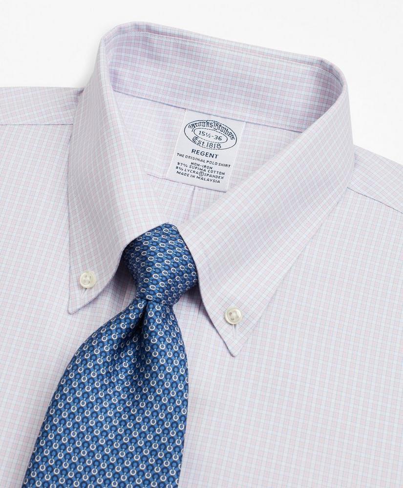 商品Brooks Brothers|Stretch Regent Regular-Fit Dress Shirt, Non-Iron Micro-Check,价格¥368,第4张图片详细描述