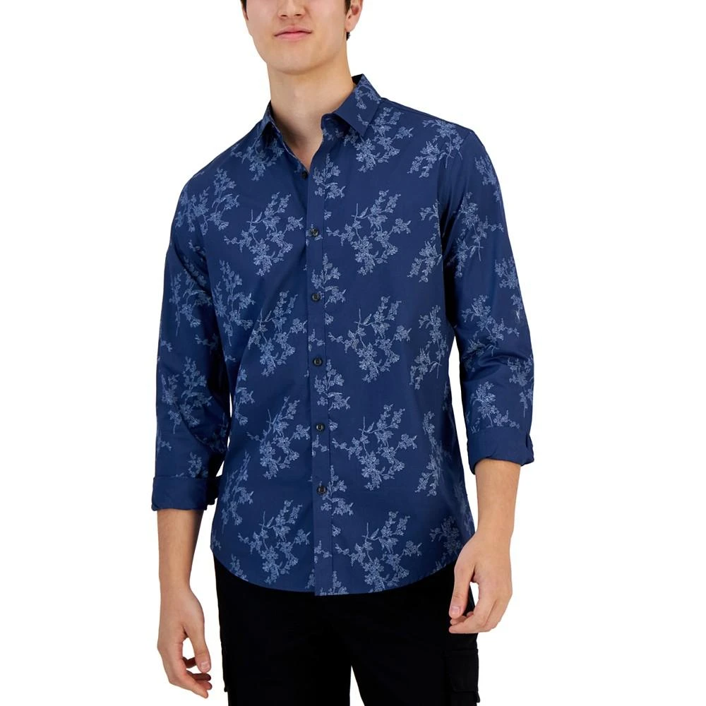 商品Alfani|Men's Dotted Floral Print Button-Front Long-Sleeve Shirt, Created for Macy's,价格¥69,第1张图片