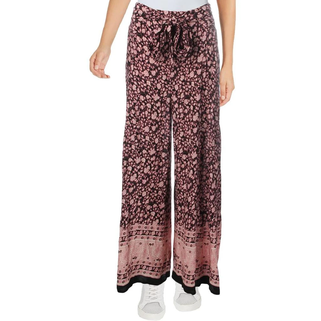 商品AQUA|Aqua Womens Floral Print Tie Waist Palazzo Pants,价格¥46,第1张图片