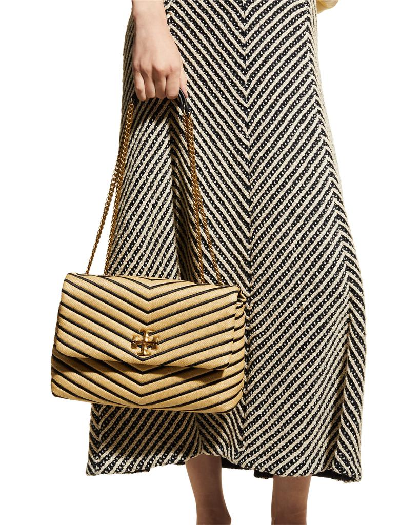 Kira Chevron Straw Convertible Shoulder Bag商品第2张图片规格展示