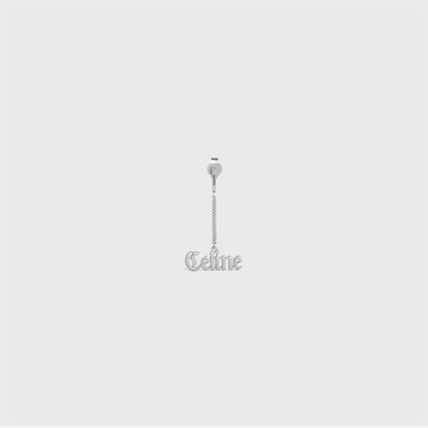 商品Celine|CELINE 男士银色纯银镀铑耳环 46Z296-SIL-36SI,价格¥2865,第1张图片