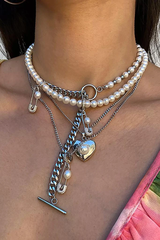 商品RIMOR JEWELRY|RIMOR Double Pin Through My Pearl Necklace,价格¥1198,第3张图片详细描述