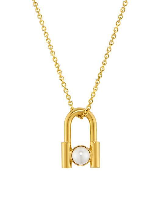 商品hyeres-lor|H Edition Silver Dual H Pearl Necklace,价格¥1697,第1张图片