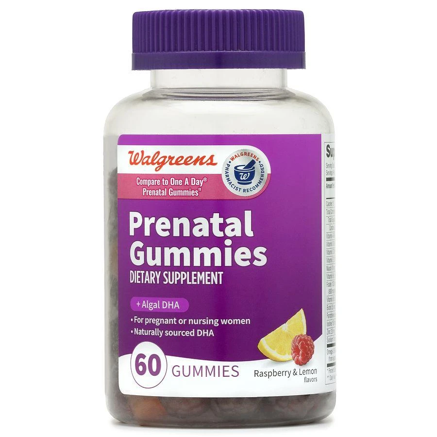 商品Walgreens|Prenatal Gummies (30 days) Raspberry & Lemon,价格¥108,第1张图片