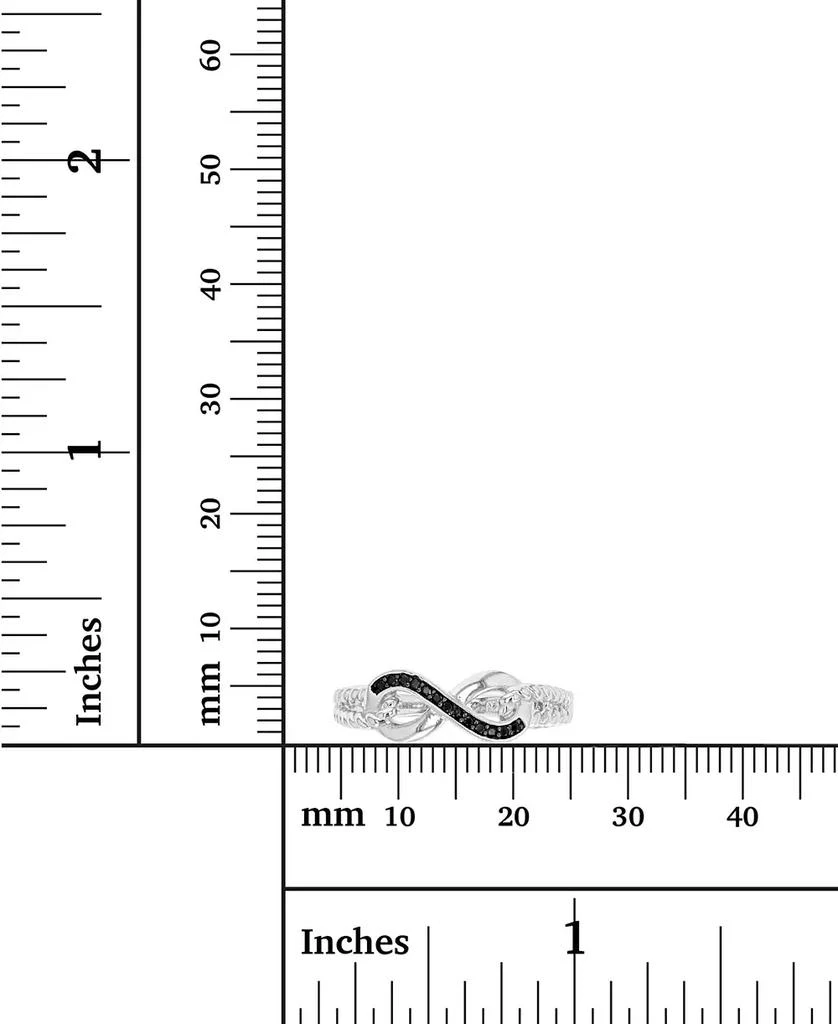 商品Macy's|Black Spinel Infinity Ring (1/10 ct. t.w.) in Sterling Silver & Black Rhodium-Plate,价格¥413,第3张图片详细描述