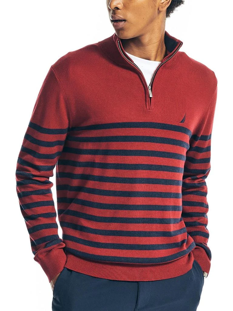 商品Nautica|Mens Striped 1/4 Zip Pullover Sweater,价格¥215,第4张图片详细描述