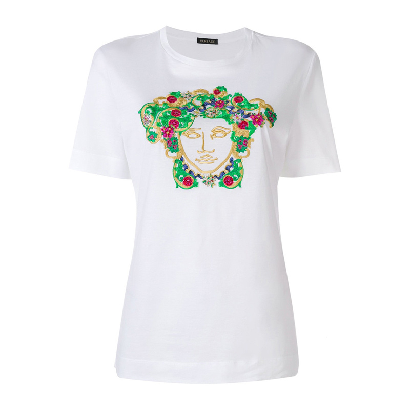 商品Versace|VERSACE 范思哲 白色女士棉质短袖T恤衫 A79095-A201952-A1001,价格¥3416,第1张图片