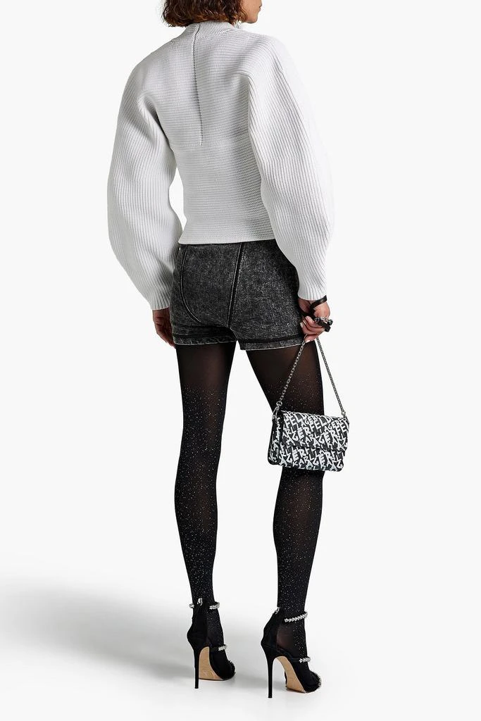 商品Alexander Wang|Paneled acid-wash denim shorts,价格¥596,第1张图片
