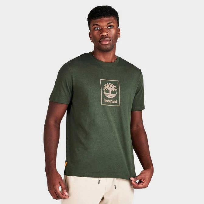 商品Timberland|Men's Timberland Stack Box Logo T-Shirt,价格¥75,第1张图片