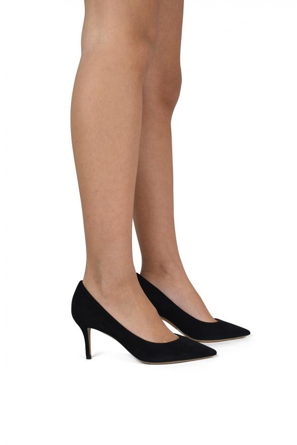 Luxury Shoes For Women   Salvatore Ferragamo Black Suede Pumps商品第2张图片规格展示