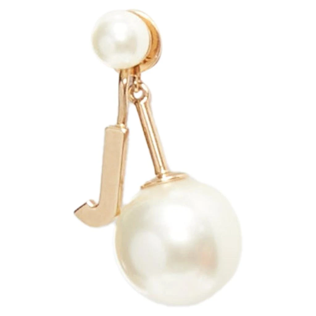 商品[二手商品] Dior|Christian  Tribale Gold J Letter Faux Pearl Dangling Pin Earring,价格¥2627,第2张图片详细描述