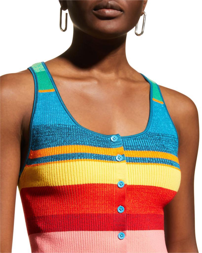商品Alice + Olivia|Daryn Striped Button-Front Sweater Tank,价格¥708,第7张图片详细描述