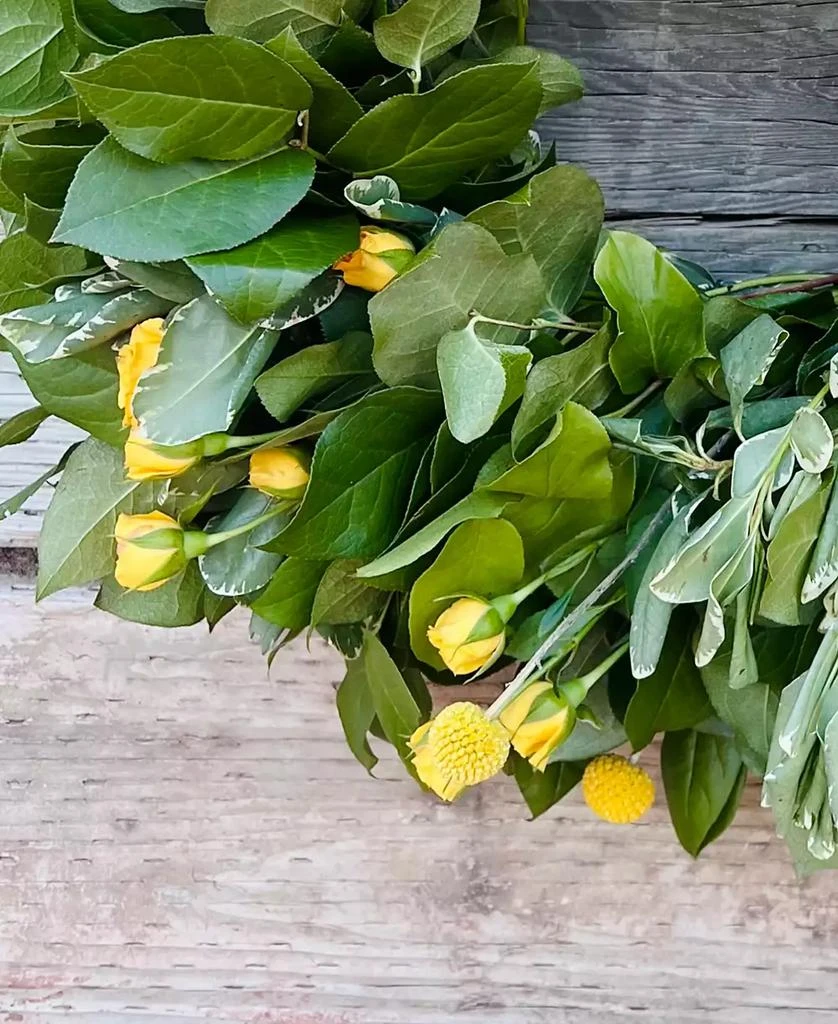 商品GreenishBlu|Fresh Real Yellow Rose and Salal Spring Wreath,价格¥733,第3张图片详细描述