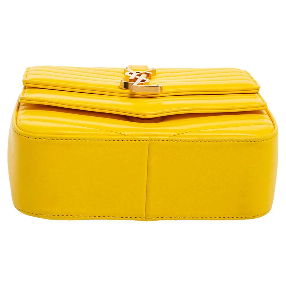 Saint Laurent Yellow Quilted Leather Small Sulpice Triple V-Flap Crossbody Bag  商品