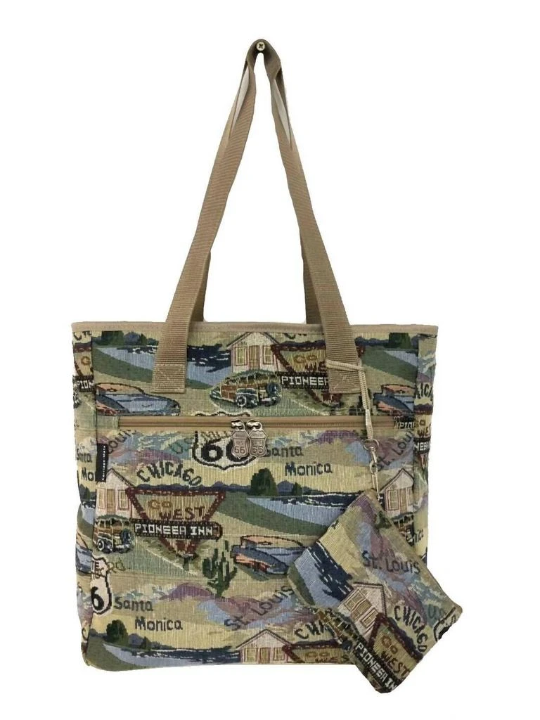 商品Route 66|Women's Tapestry Tote Bag In Multi,价格¥224,第1张图片