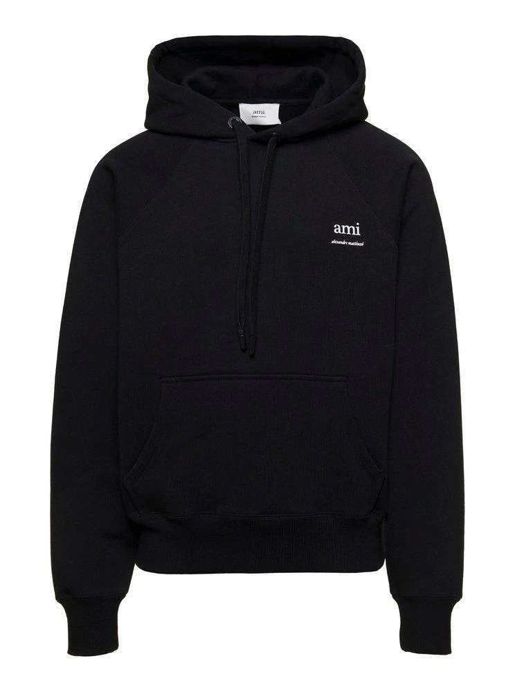 商品AMI|AMI Logo Printed Drawstring Hoodie,价格¥1666,第1张图片