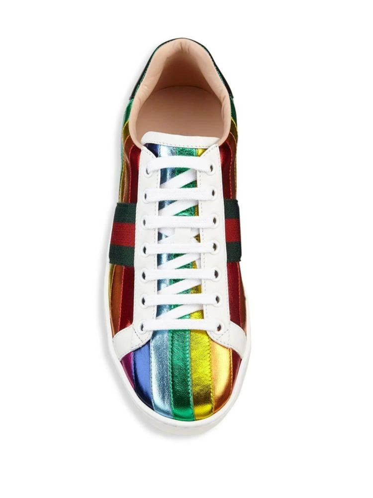 商品Gucci|New Ace Metallic Rainbow Sneakers,价格¥4650,第4张图片详细描述