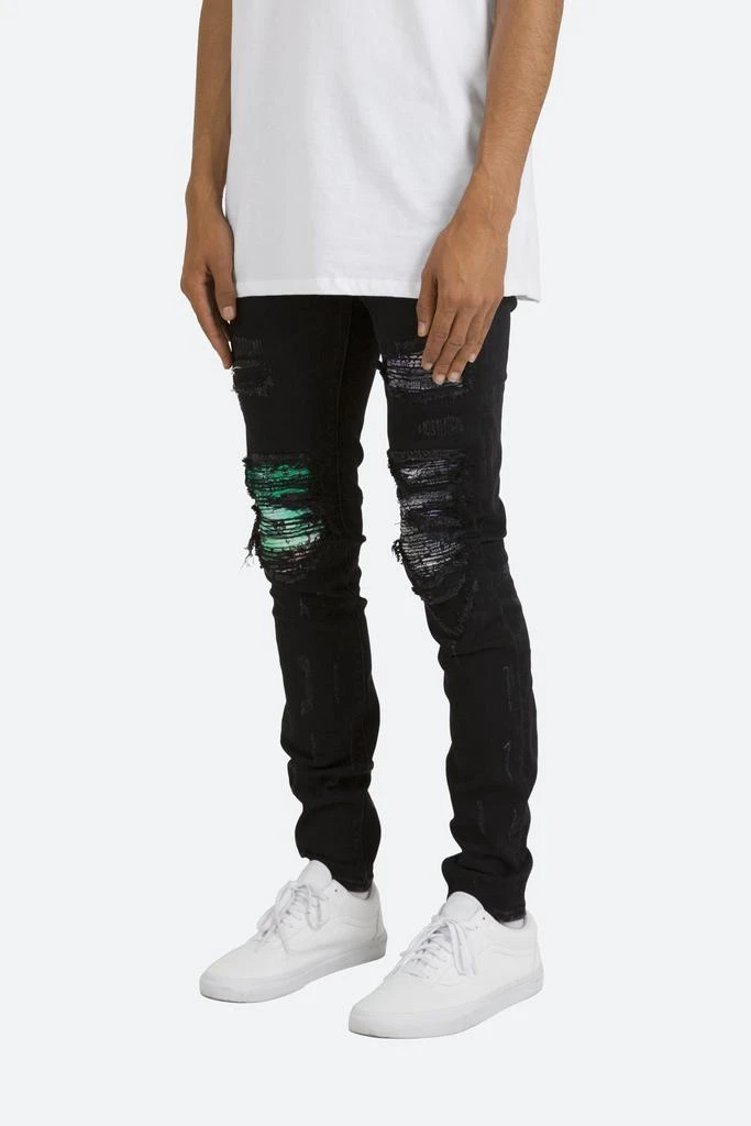 商品MNML|X284 Moto Skinny Denim - Black/Purple,价格¥257,第3张图片详细描述
