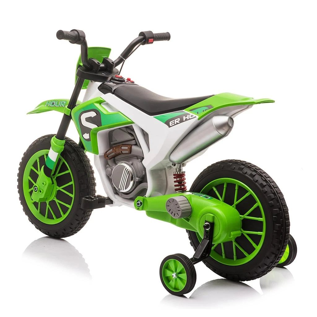 商品Streamdale Furniture|Streamdale Green Electric Kids Ride On Motorbike with Safety Features and Powerful Motors,价格¥2949,第2张图片详细描述