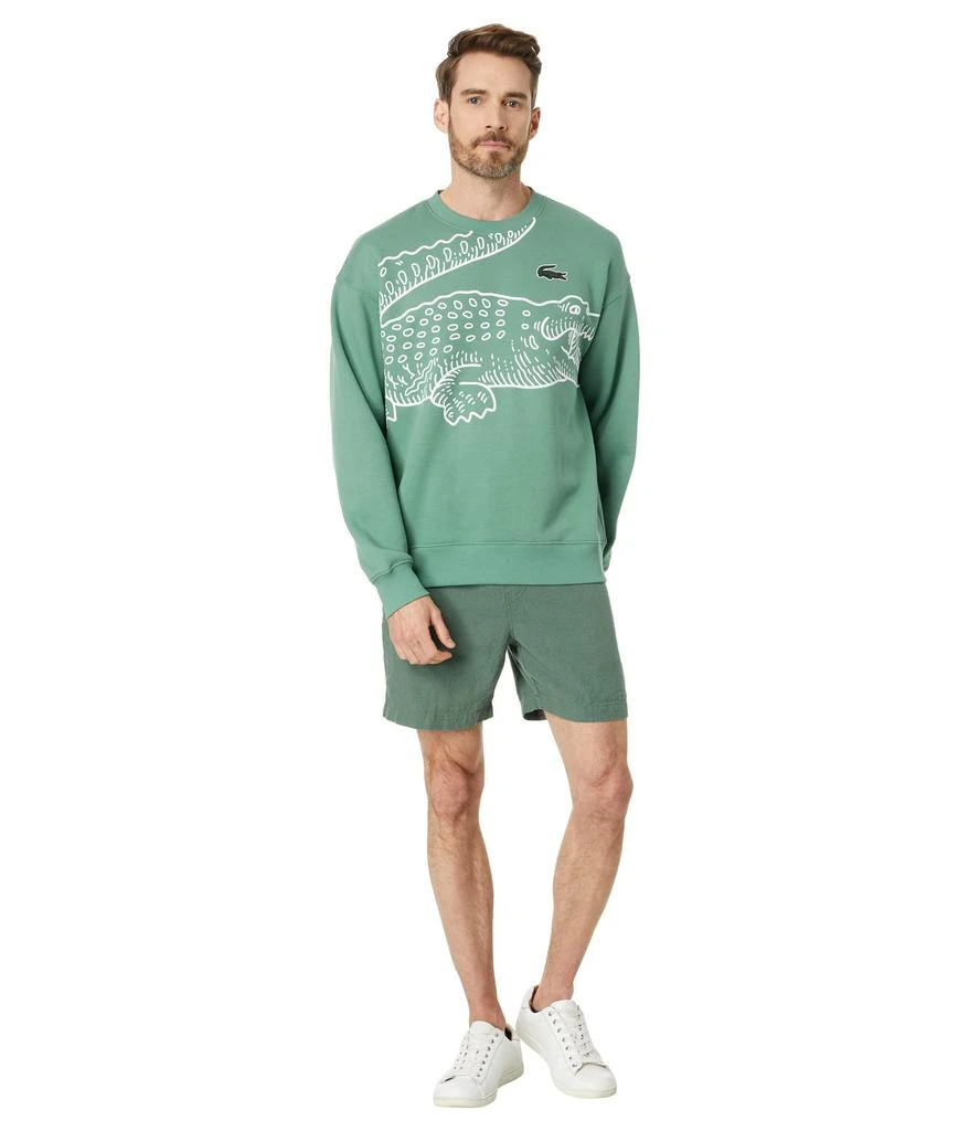 商品Lacoste|Long Sleeve Loose Fit Croc Crew Neck Sweater,价格¥906,第4张图片详细描述