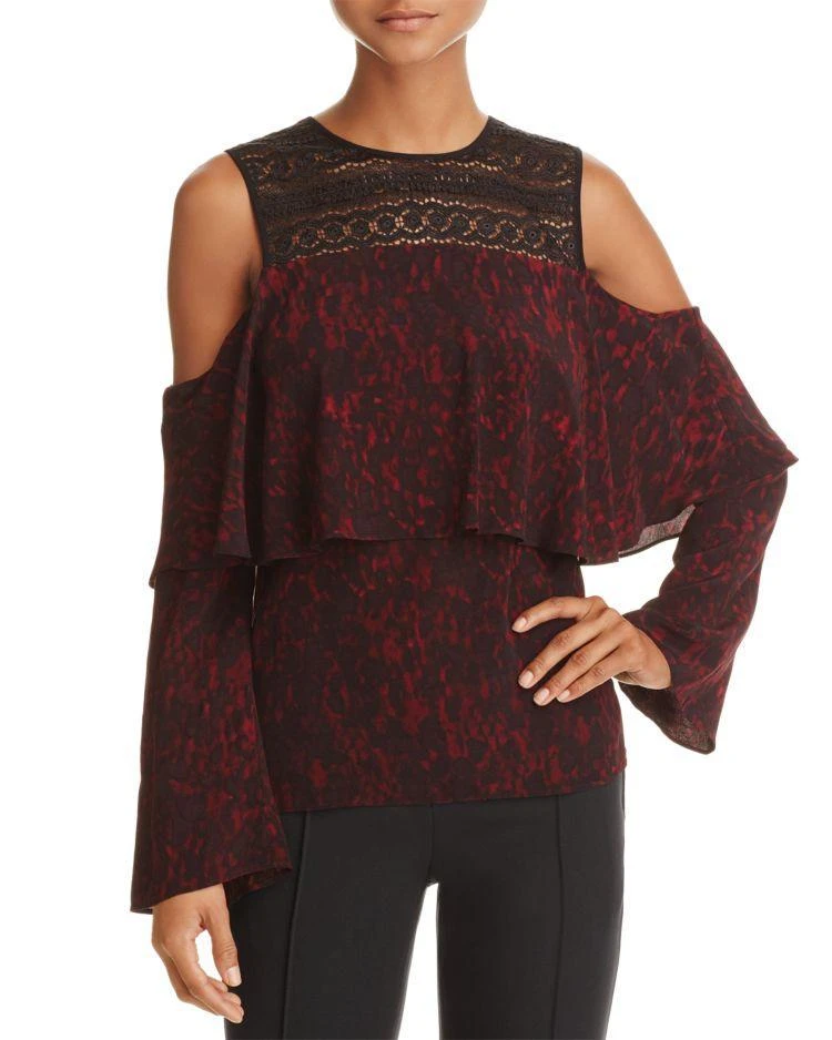 商品Yigal x AQUA|Yigal x AQUA Lace Trim Cold-Shoulder Top - 100% Exclusive ,价格¥127,第1张图片