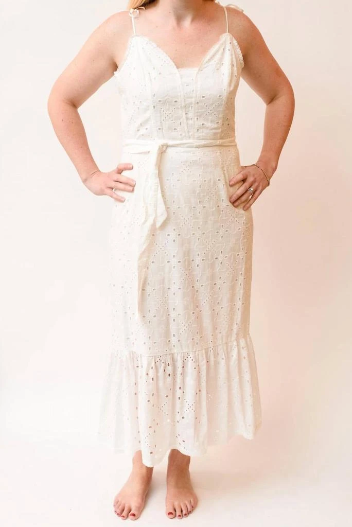 商品Paige|Seryne Eyelet Midi Dress In White,价格¥1336,第1张图片