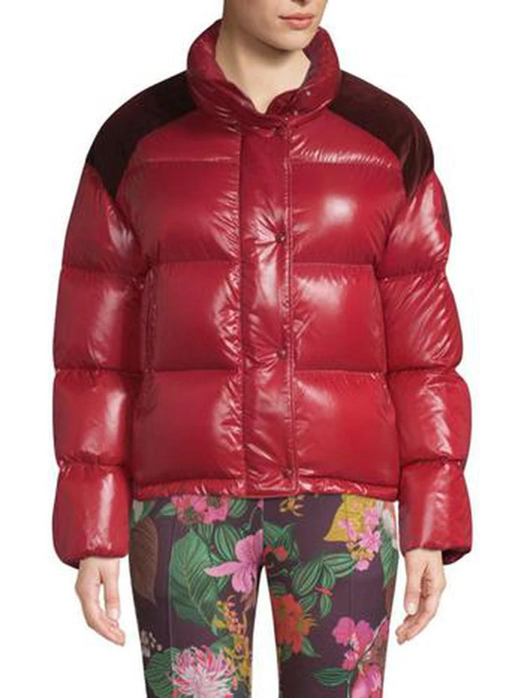 商品Moncler|Chouette 漆光&天鹅绒羽绒服,价格¥4654,第1张图片