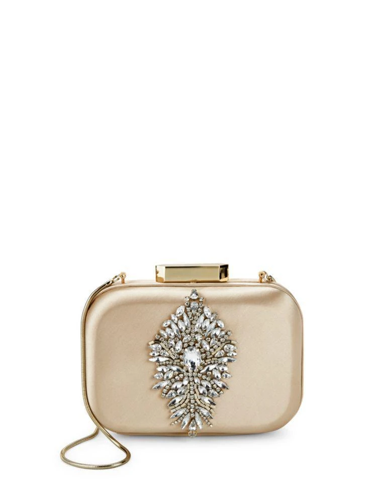商品Badgley Mischka|Disk Crystal-Embellished Satin Clutch,价格¥552,第5张图片详细描述