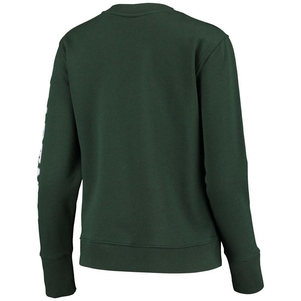 Women's Green Michigan State Spartans University 2.0 Fleece Sweatshirt商品第3张图片规格展示
