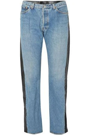 商品Vetements|Leather-paneled high-rise straight-leg jeans,价格¥6870,第1张图片