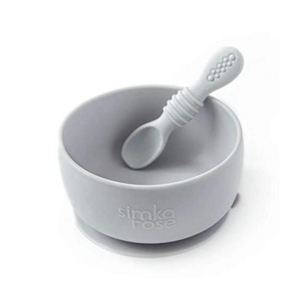 商品Simka Rose|Silicone Baby Bowl and Spoon Set,价格¥150,第1张图片
