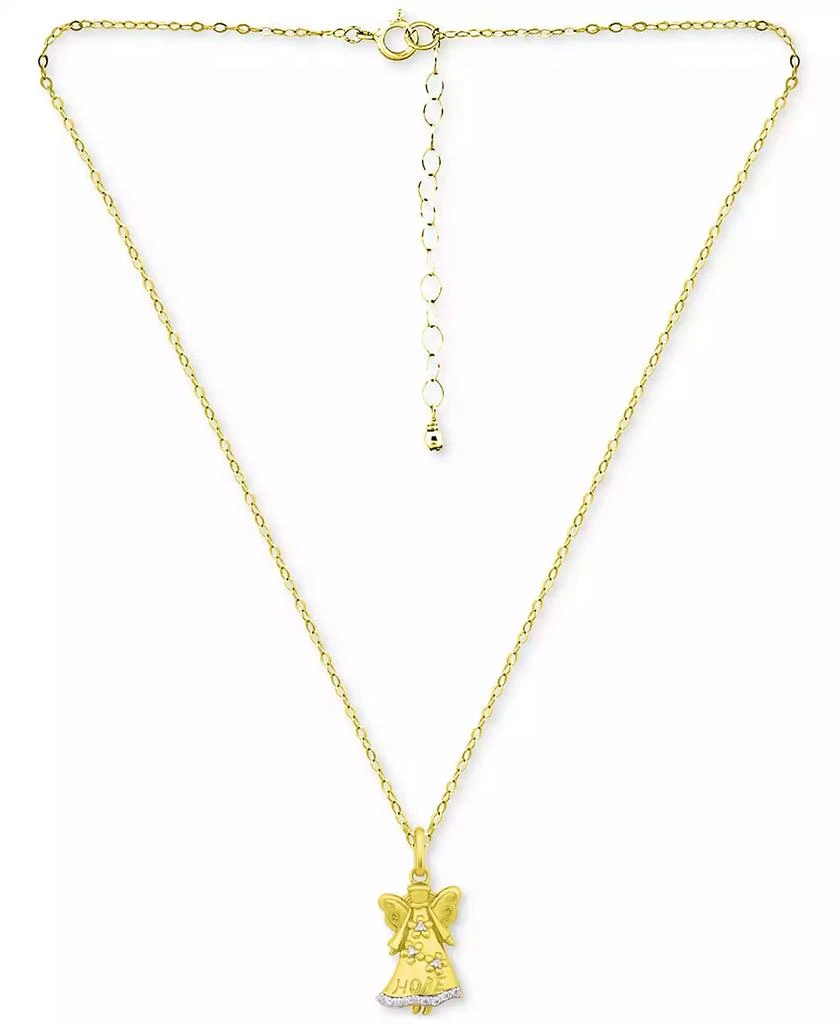 商品Giani Bernini|Cubic Zirconia Hope Angel Pendant Necklace in 18k Gold-Plated Sterling Silver, 16" + 2" extender, Created for Macy's,价格¥188,第4张图片详细描述